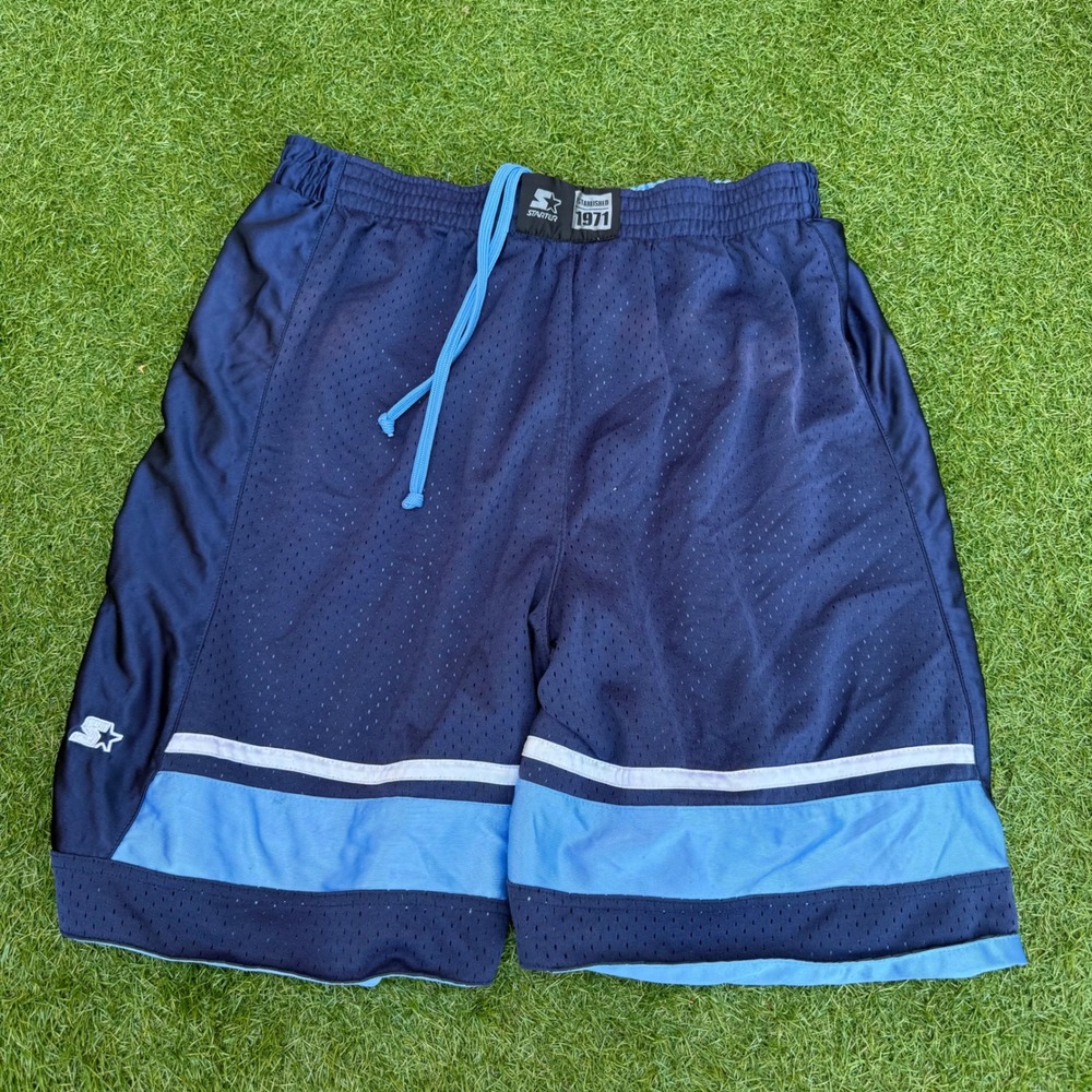 Vintage Starter Reversible Mesh Basketball Shorts Navy Light Blue Dazzle Mens XL